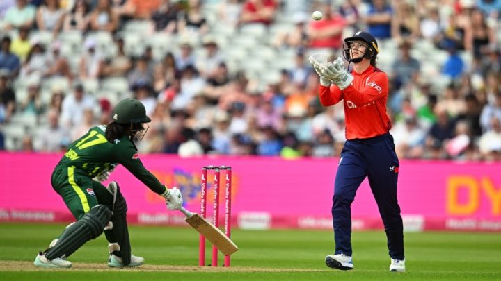 Amy Jones is emotional as she celebrates her dream 100th match